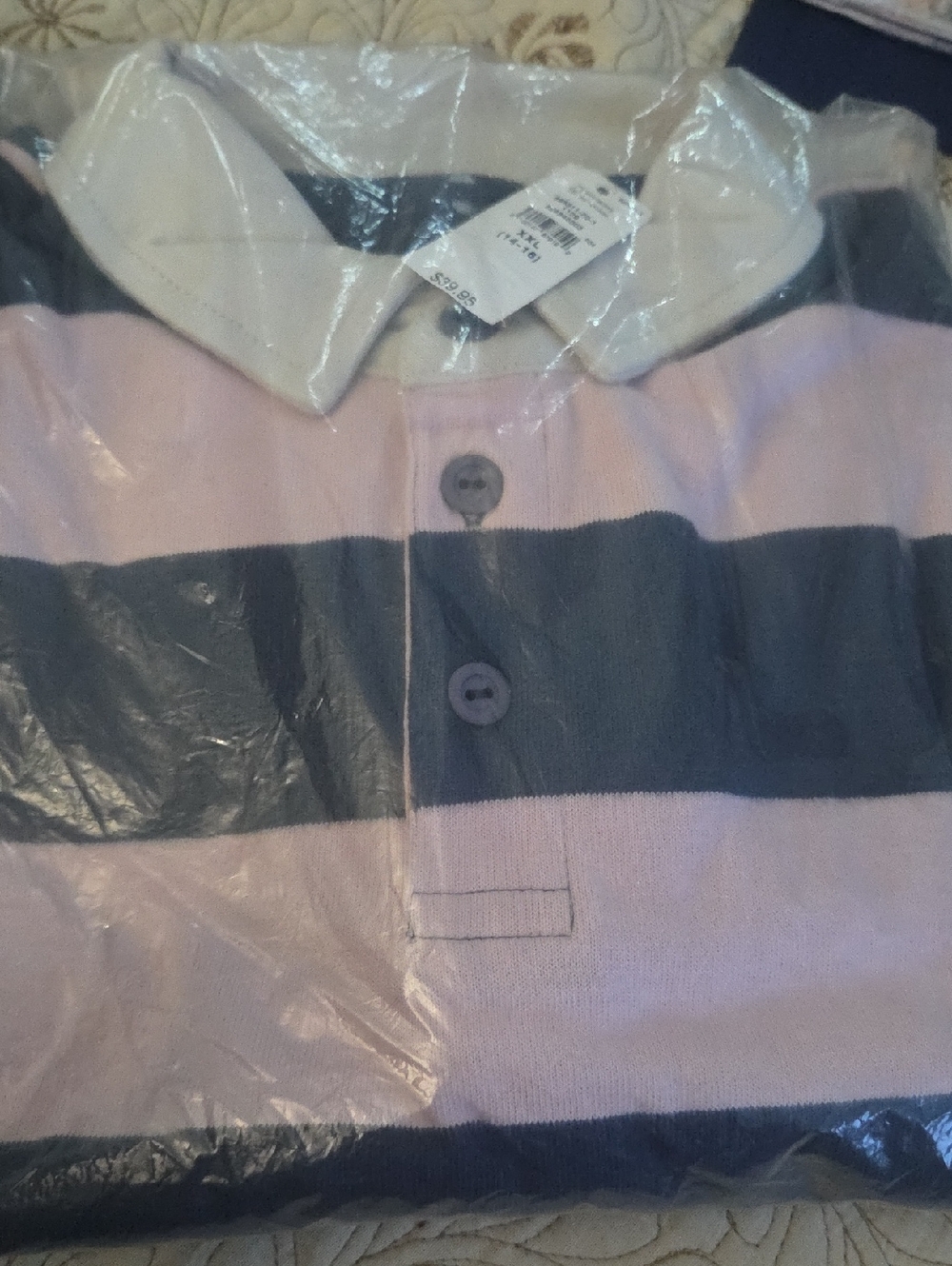 GAP Kids Cream and Navy Polo